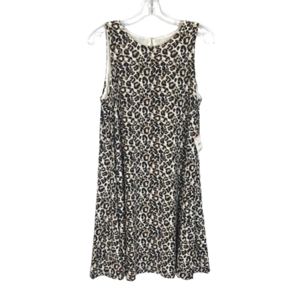 NWT Womens Size 10 Anne Klein Leopard Animal Print A-Line Sleeveless Mini Dress